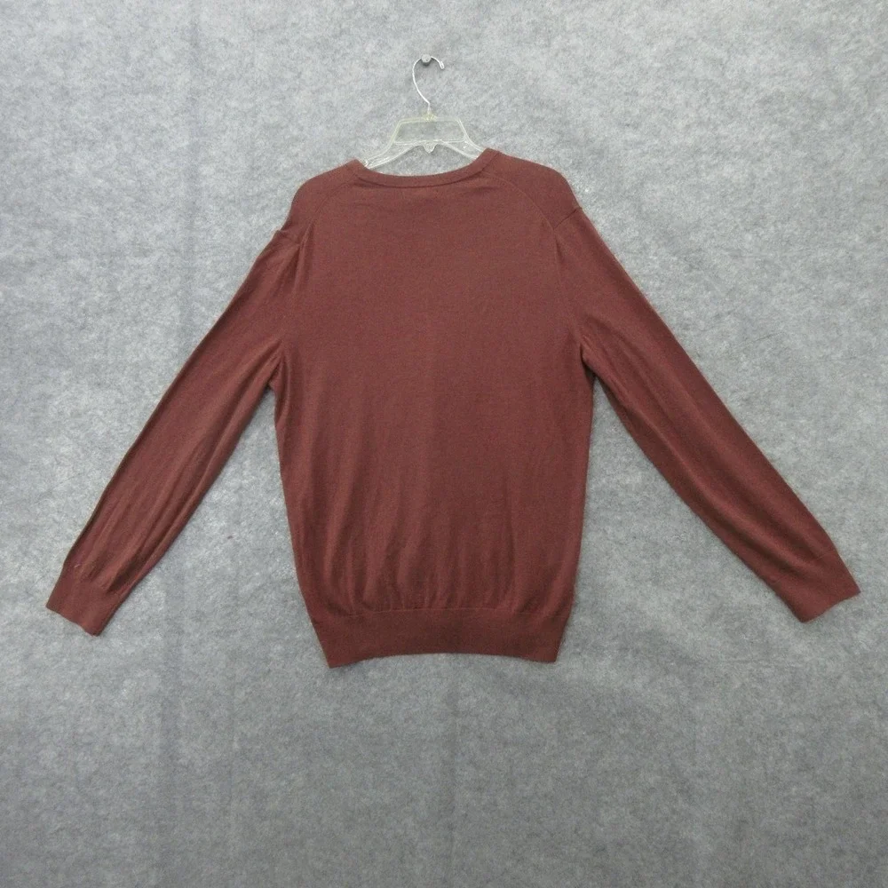 Banana Republic Sweater Mens Large Brown V Neck Silk Cashmere Knit New